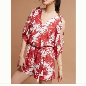 Anthropologie Bishop&Young Palm Printed Romper MED
